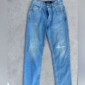 Premium Italian Denim Straight fit jeans in light blue